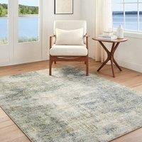 Livabliss Avellino Abstract Green Grey Beige Modern Marble High Pile Living Rug | Size: 200 cm x 280 cm