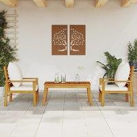 Berkfield Home 3 Piece Garden Lounge Set with Cushions Solid Wood Acacia in Brown
