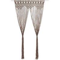 Berkfield Home Macrame Curtain Taupe 140x240 cm Cotton