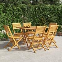 Berkfield Home Folding Garden Chairs 6 pcs 47x62x90 cm Solid Wood Teak in Brown | Size: 47 x 62 x 90 cm