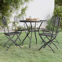 Berkfield Home 5 Piece Garden Dining Set Expanded Metal Mesh Anthracite in Black