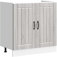 Berkfield Home Sink Base Cabinet Lucca Grey Sonoma Engineered Wood