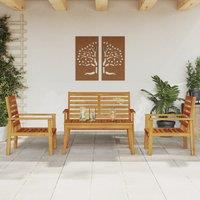 Berkfield Home 4 Piece Garden Lounge Set Solid Wood Acacia in Brown