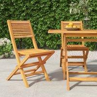 Berkfield Home Folding Garden Chairs 2 pcs 47x62x90 cm Solid Wood Teak in Brown | Size: 47 x 62 x 90 cm