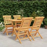 Berkfield Home 5 Piece Garden Dining Set Solid Wood Teak in Brown