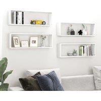 Berkfield Home Wall Cube Shelf 4 pcs White 80x15x26.5 cm Engineered Wood