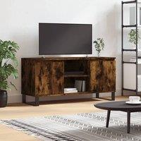 Berkfield Home TV Cabinet Smoked Oak 104x35x50 cm Engineered Wood in Brown | Size: 104 x 35 x 50 cm