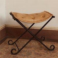 Orsina Buffalo Light brown Leather & Iron Stool