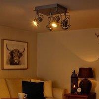 Pagazzi Sage Satin Nickel 4 Light Ceiling Spotlight Plate in Grey