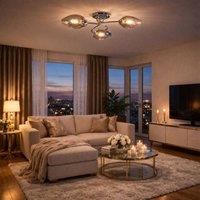 Pagazzi Lina 3-Light Chrome Flush Ceiling Light in Silver
