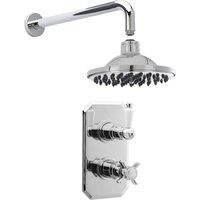 Balterley Traditional Concealed Twin Victorian Valve with Head Arm Shower Set in Silver