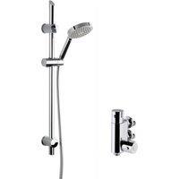 Balterley Thermostatic Vertical Bar Valve Single Function Handset Slider Rail in Silver