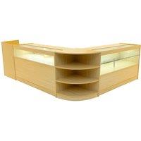 Monstershop Europa LED Shop Counter Set B1500, C1500, TB60 & LM60 - Maple in Beige