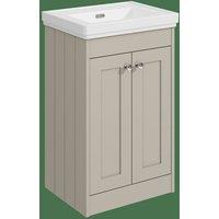 Balterley 500mm Floor Standing 2 Door Unit with Basin No Tap Hole - Pebble Grey