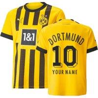 Borussia Dortmund Junior 2022 2023 Home Shirt Your Name in Yellow | Size: XS