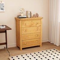 Cabinet Bits Lugo 4 Drawer Chest of Drawers Wood Knob in Light Brown