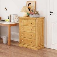 Cabinet Bits Lucca 4 Drawer Chest of Drawers Wood Knob in Light Brown