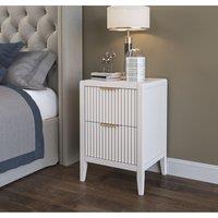 Cabinet Bits Castel 2 Drawer Bedside Table in White