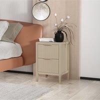 Cabinet Bits Castel 2 Drawer Bedside Table in Beige