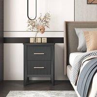 Cabinet Bits Fregona 2 Drawer Bedside Table in Dark Grey
