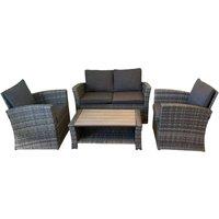 Outdoor Living The Wilmslow 4 Seat Rattan Sofa Lounge Set in Grey