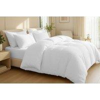 Pamposh White Egyptian Cotton Duvet Cover Set With Matching Pillowcases | Size: Double