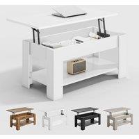 MCC Direct Convertible Coffee Table with Hinged Lid MultiFunctional Storage Table in White