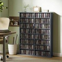 HOMCOM CD Storage Unit DVD Tower Blu-ray Storage Shelf for Office, Grey