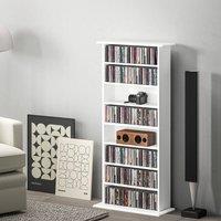 HOMCOM CD Storage Unit DVD Tower Blu-ray Storage Shelf for Living Room in White