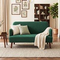 HOMCOM 2 Seater Sofa with 21cm Thick Padding & Wood Legs, Dark Green | Size: 2 Person