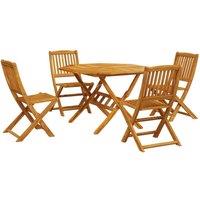 Berkfield Home 5 Piece Folding Garden Dining Set Solid Wood Acacia in Brown