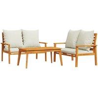 Berkfield Home 3 Piece Garden Lounge Set with Cushions Solid Wood Acacia in Brown