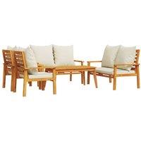 Berkfield Home 5 Piece Garden Lounge Set with Cushions Solid Wood Acacia in Brown