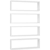 Berkfield Home Wall Cube Shelf 4 pcs White 80x15x26.5 cm Engineered Wood