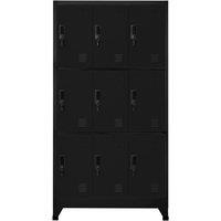Berkfield Home Locker Cabinet Black 90x45x180 cm Steel | Size: 90 x 45 x 180 cm