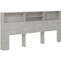 Berkfield Home Headboard Cabinet Concrete Grey 220x19x103.5 cm