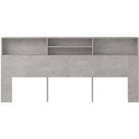 Berkfield Home Headboard Cabinet Concrete Grey 220x19x103.5 cm