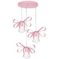 Milagro Emma Pendant In Pink Hand Made Ribbon Effect Boutique Chic