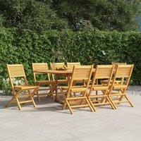 Berkfield Home Folding Garden Chairs 8 pcs 47x62x90 cm Solid Wood Teak in Brown | Size: 47 x 62 x 90 cm