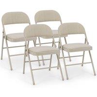 Gymax 4-Piece Folding Chairs Camp Stool With Padded Seat Indoor Outdoor in Black