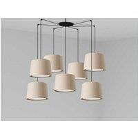 Netlighting Samba Black Beige Pendant Suspension Pendant Lamp 7 Light