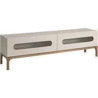 Angel Cerda TV Stand - Grey MDF with Walnut Legs & Interior LED