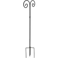 VOGREX 2pcs Black Metal Shepherd Hooks, Garden Hanging Stand for Basket