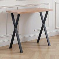 Nordara Oak X-Leg Bar Table Breakfast Counter Table Kitchen island tabl in Brown