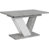 Nordara 120-160cm Modern Concrete Effect & White Extendable Dining Table in Grey