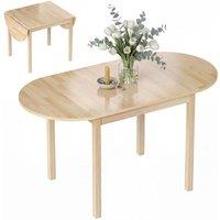 Nordara Natural Foldable Solid Wood Drop Leaf DiningTable for Small Spaces in Beige