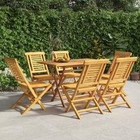 Berkfield Home Folding Garden Chairs 6 pcs 47x63x90 cm Solid Wood Teak in Brown | Size: 47 x 63 x 90 cm
