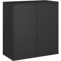 Berkfield Home Garden Cushion Box PE Rattan 100x49x103.5 cm Black