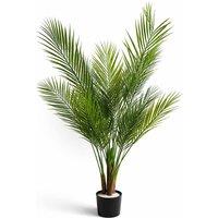 Voltico Artificial Palm Tree 135cm 20 Leaves Potted Indoor Outdoor Plant in Green