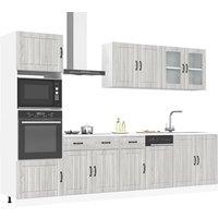Berkfield Home 7 Piece Kitchen Cabinet Set Kalmar Grey Sonoma Engineered Wood